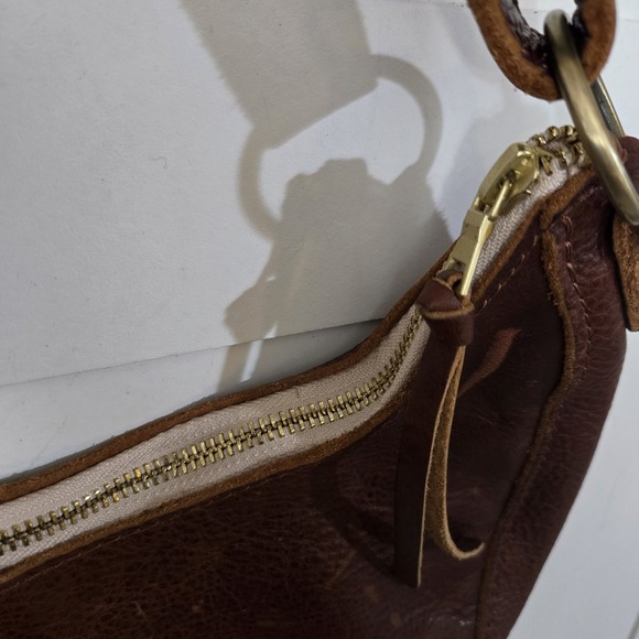 Portland Leather Goods Nora Crescent Shoulder Bag Large Oxblood Pebbled Slouchy - Picture 8 of 10